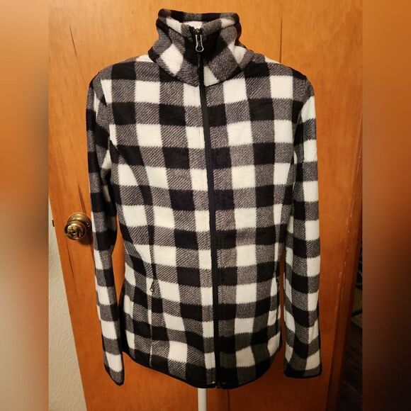 XS Black and White Check Flannel Jacket Zip Up NEW - Picture 2 of 2